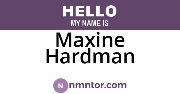 Maxine Hardman