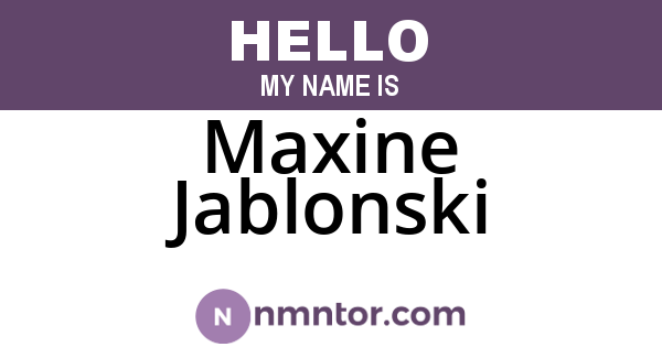 Maxine Jablonski