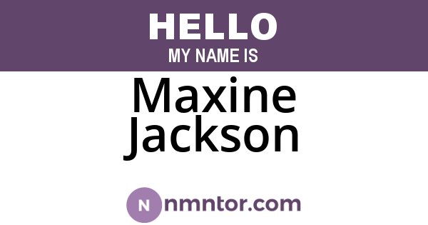 Maxine Jackson