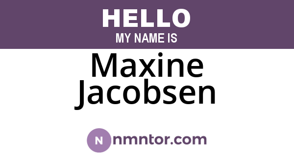 Maxine Jacobsen