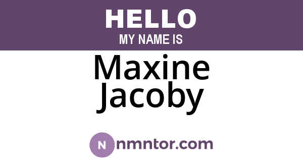 Maxine Jacoby