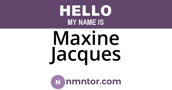 Maxine Jacques