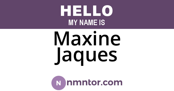 Maxine Jaques