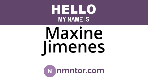 Maxine Jimenes