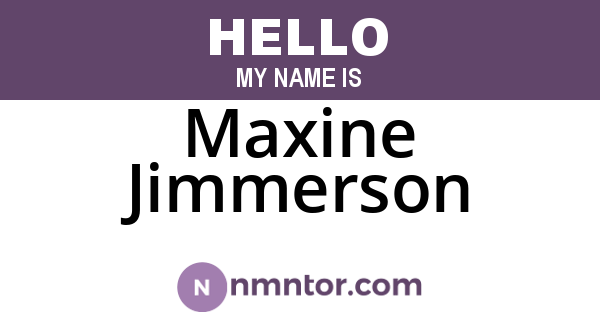 Maxine Jimmerson