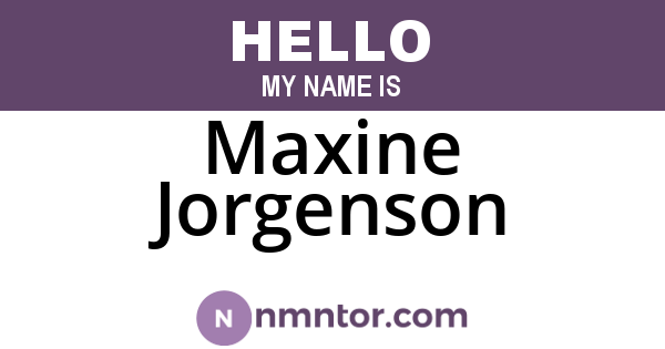 Maxine Jorgenson
