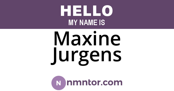 Maxine Jurgens