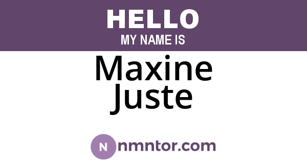 Maxine Juste