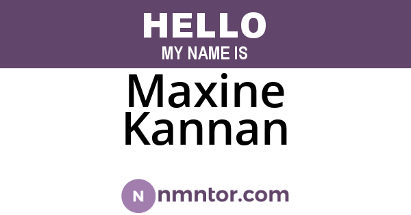 Maxine Kannan