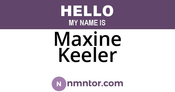 Maxine Keeler