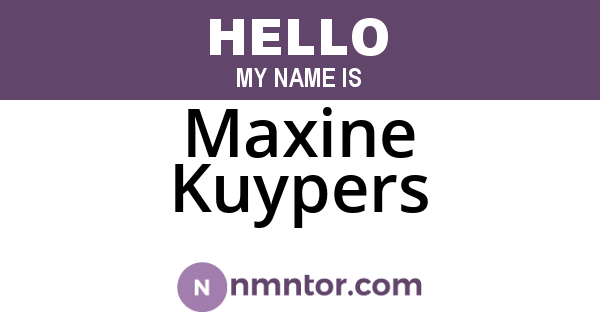 Maxine Kuypers
