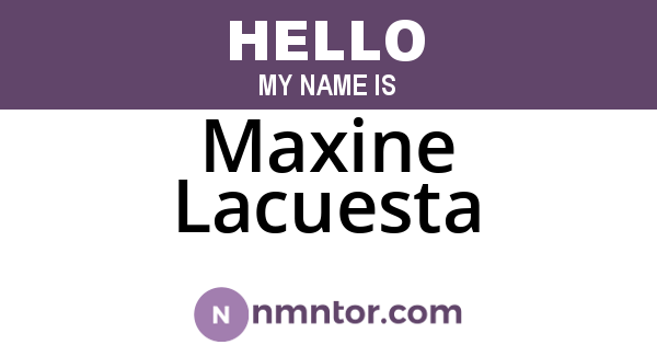 Maxine Lacuesta