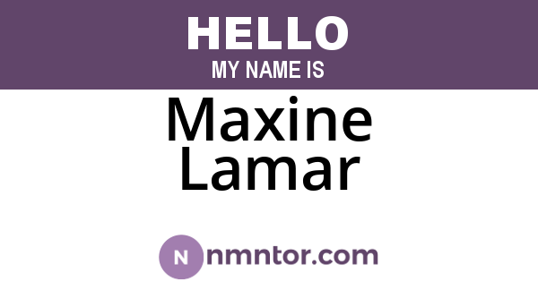 Maxine Lamar