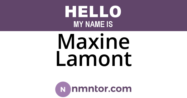 Maxine Lamont