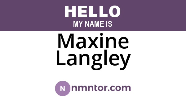 Maxine Langley