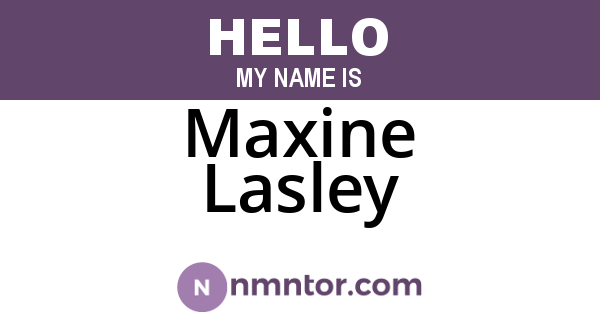 Maxine Lasley
