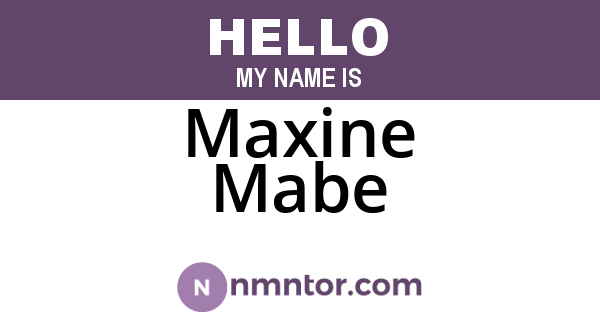 Maxine Mabe