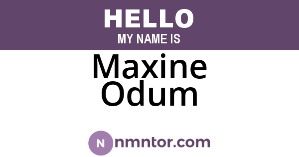 Maxine Odum