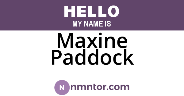 Maxine Paddock