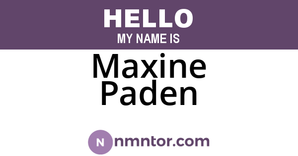 Maxine Paden