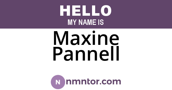 Maxine Pannell