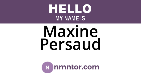 Maxine Persaud