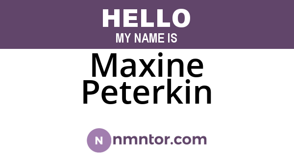Maxine Peterkin