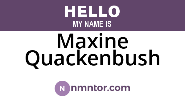 Maxine Quackenbush