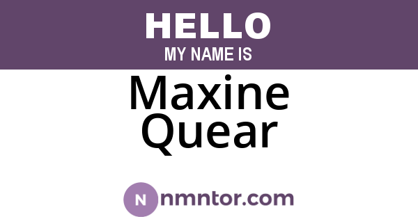 Maxine Quear