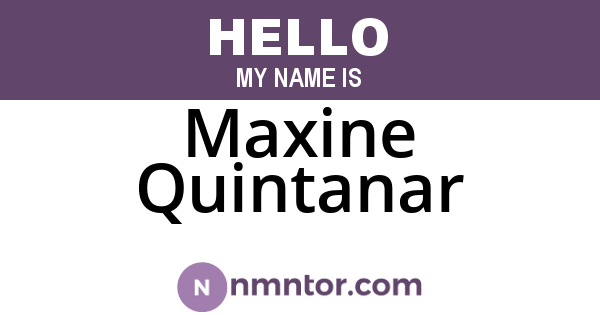 Maxine Quintanar