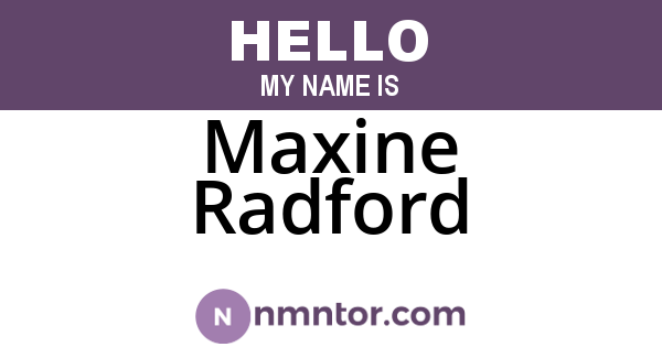Maxine Radford