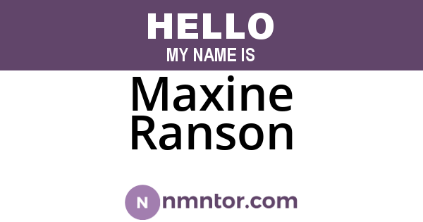 Maxine Ranson