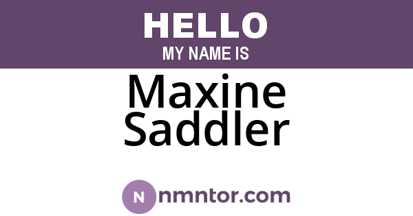 Maxine Saddler