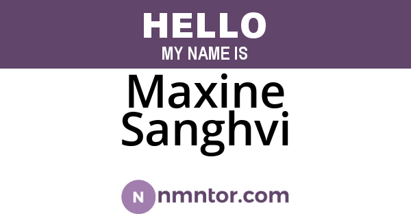 Maxine Sanghvi