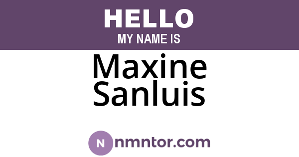 Maxine Sanluis