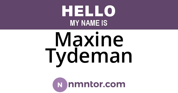Maxine Tydeman