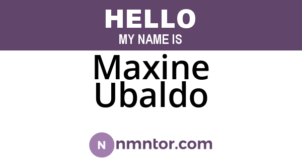 Maxine Ubaldo