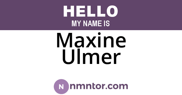 Maxine Ulmer