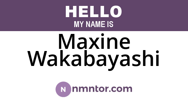 Maxine Wakabayashi