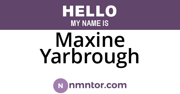 Maxine Yarbrough