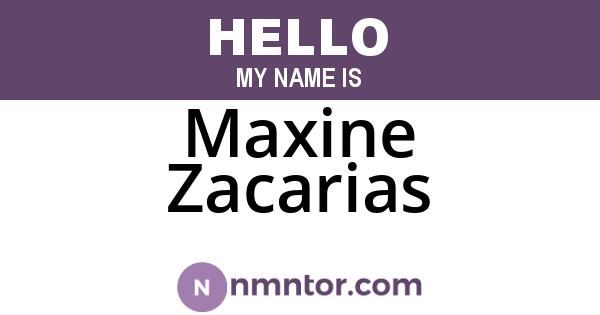 Maxine Zacarias