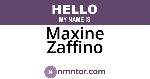 Maxine Zaffino