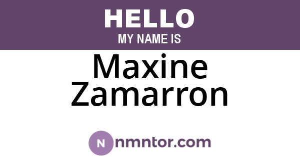 Maxine Zamarron