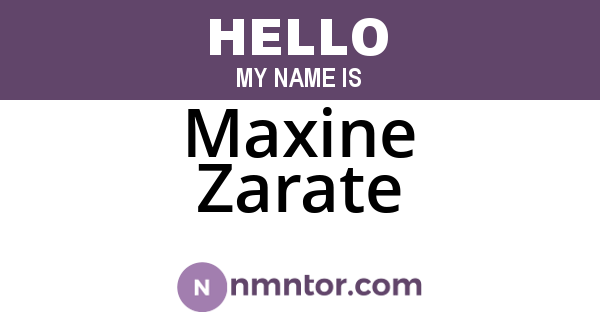 Maxine Zarate