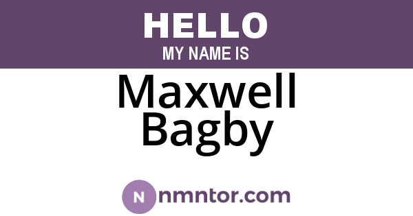 Maxwell Bagby