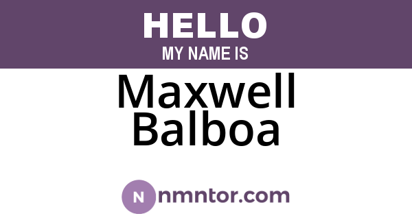 Maxwell Balboa