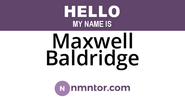 Maxwell Baldridge