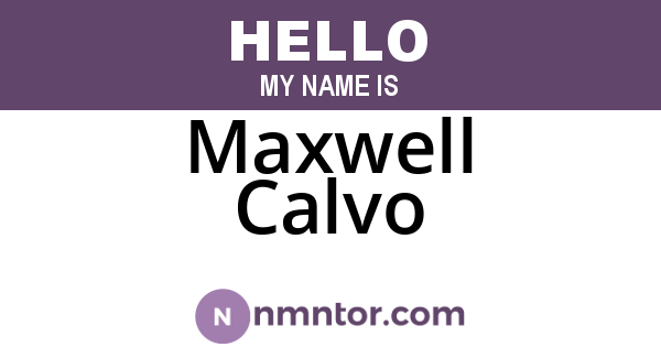 Maxwell Calvo