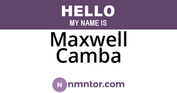 Maxwell Camba