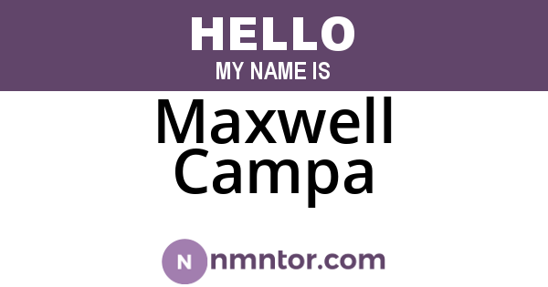 Maxwell Campa